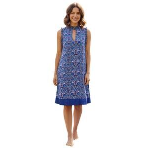 Speechless Shift Dress Women 1X fully lined Blue floral tiers ruffle